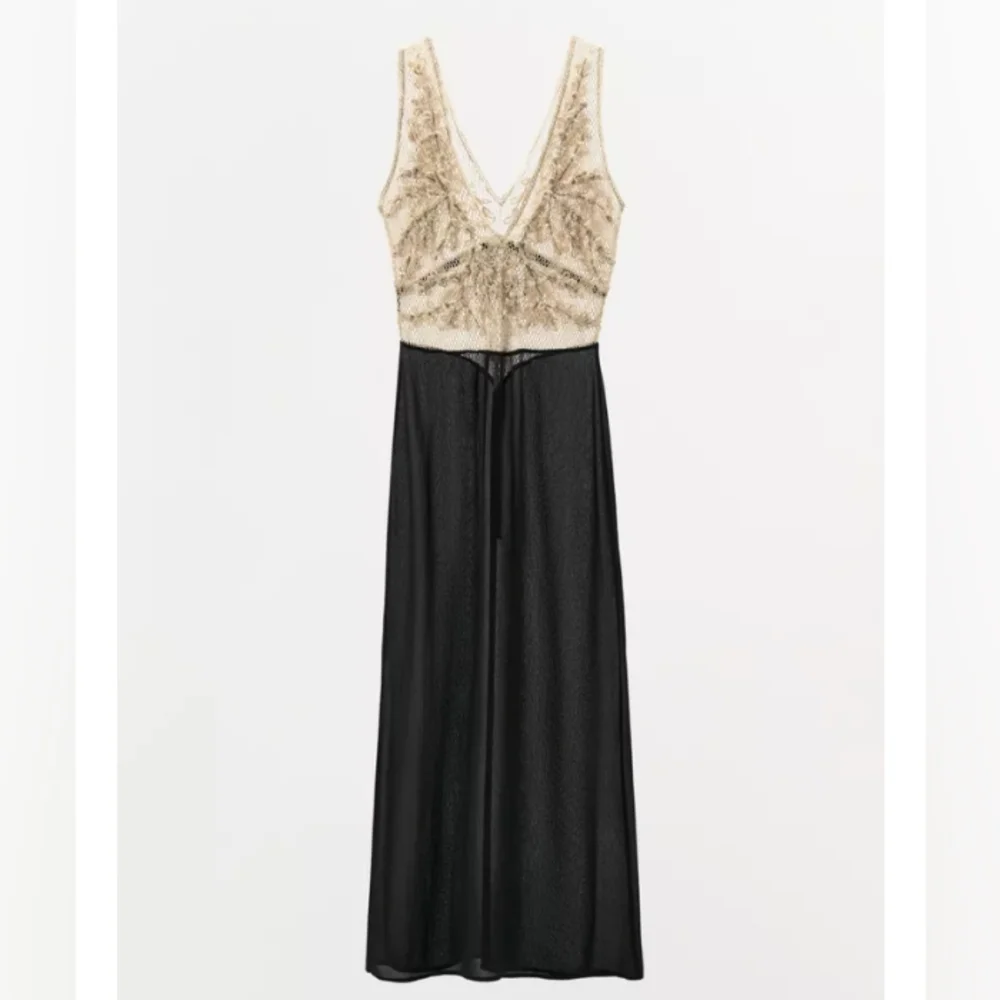 Zara Beaded Texture Combination Dress - Picture 8 of 11